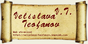 Velislava Teofanov vizit kartica